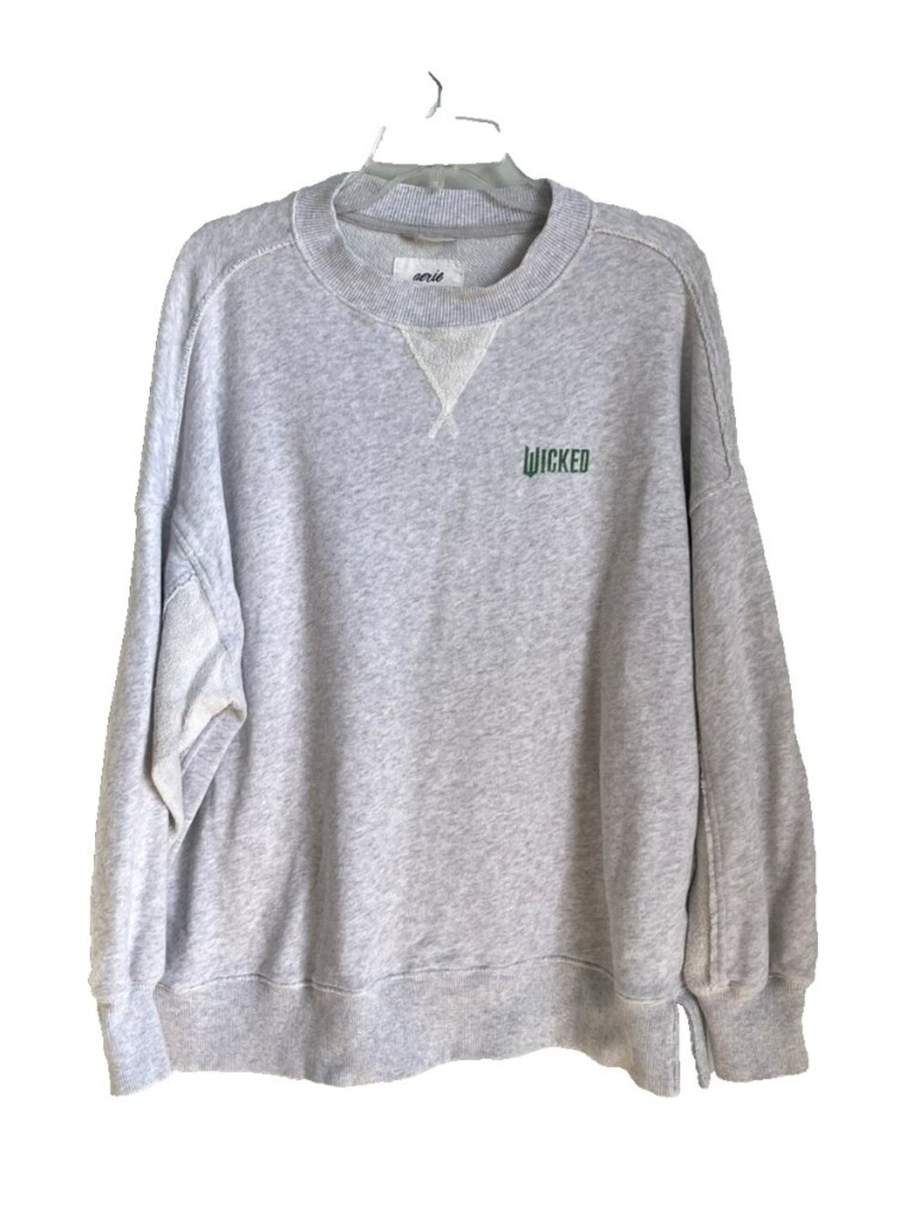Aerie x Wicked Gray Big Chill Crew Oversized Sweatshirt Women's